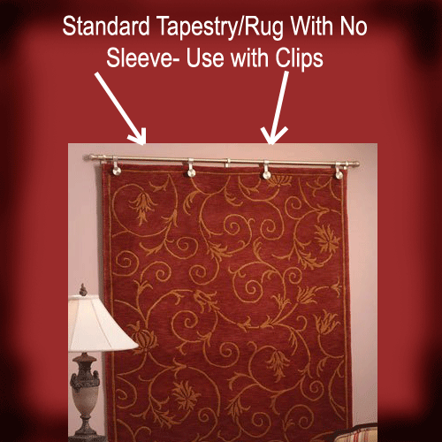Zoroufy Wall Hanger to Use with Standard Rug / Tapestry (Clips)