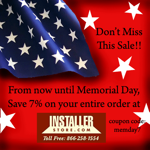 Installerstore Memorial Day Weekend Coupon Code