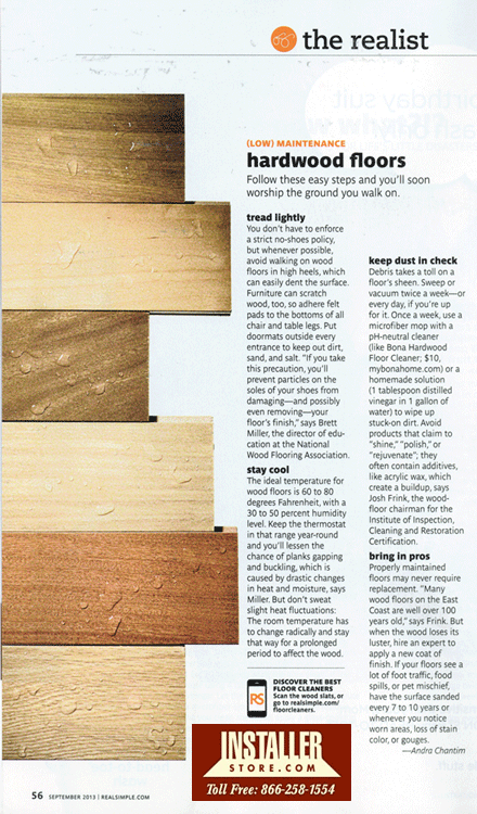 Real Simple Magazine Article Hardwood Floor Low Maintenance Tips
