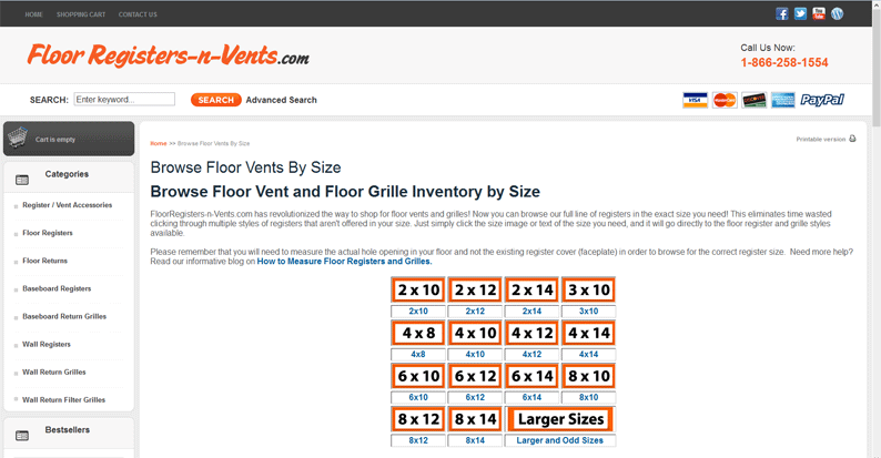 FloorRegisters-n-Vents.com - Floor Register Sizes